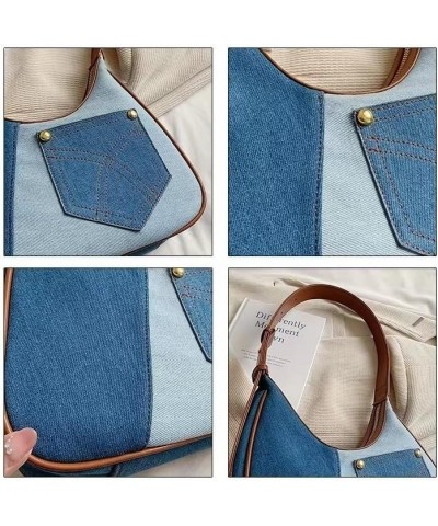 Women Large Denim Bag, Trendy Jean Purses for Women Y2K Denim Shoulder Bag Hobo Purses Handbags Light Blue $21.71 Crossbody Bags