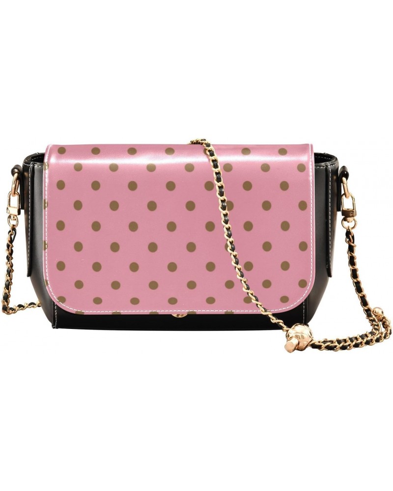 Polka Dots Pink Mid Century Modern Crossbody Purses Women Waterproof Shoulder Bag with Adjustable Strap Little Purse $21.72 C...