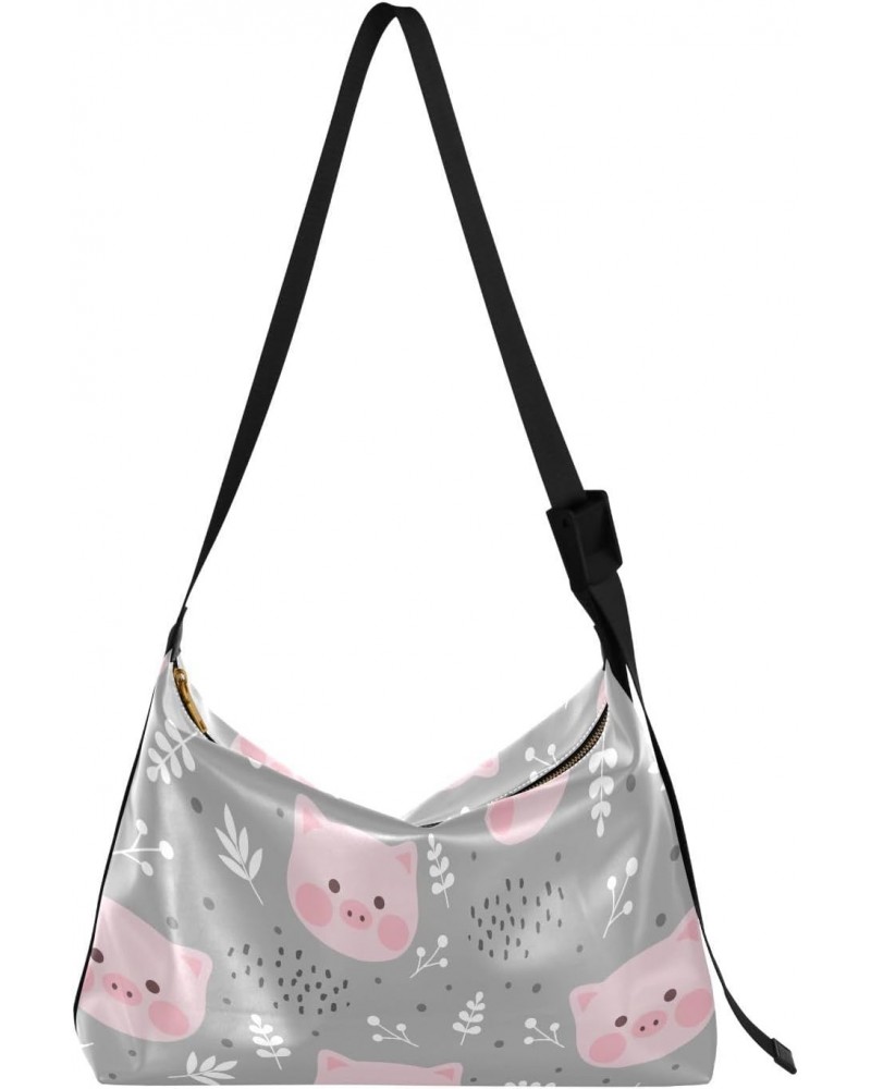 Cute Pigs Hobo Bags for Women Purses Leather Crossbody Bag Handbag Shoulder Bag for Gifts Work Travel $18.14 Hobo Bags