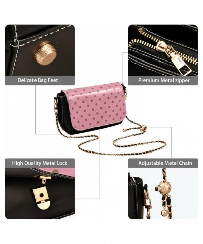 Polka Dots Pink Mid Century Modern Crossbody Purses Women Waterproof Shoulder Bag with Adjustable Strap Little Purse $21.72 C...