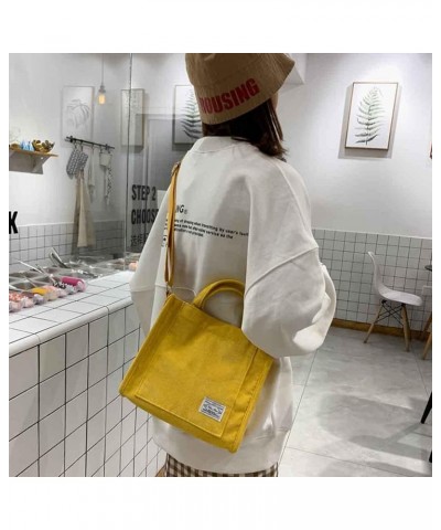 Women's Handle Satchel Girls' Polyester New Small Square Bag Korean Fashion Portable One Shoulder Drawstring Crossbod Bag (Ye...