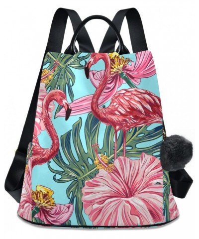 Flowers Flamingo Backpack for Women, Fashion Anti Theft Casual Daypack Shoulder Bag Purse for Travel Work 15 inches $17.63 Ba...