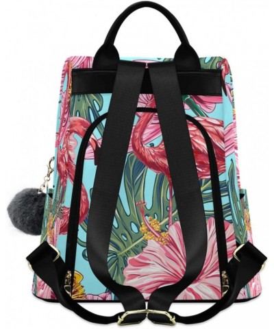 Flowers Flamingo Backpack for Women, Fashion Anti Theft Casual Daypack Shoulder Bag Purse for Travel Work 15 inches $17.63 Ba...