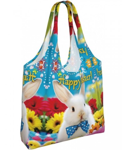 Easter Bunny And Chicks One-Shoulder Commuting Canvas Bag,Fashionable And Lightweight,Extra Large Capacity,Easy To Store,Soft...