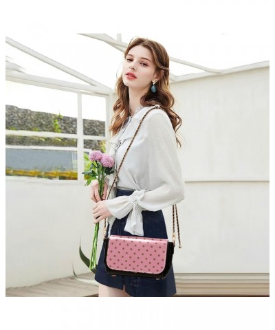 Polka Dots Pink Mid Century Modern Crossbody Purses Women Waterproof Shoulder Bag with Adjustable Strap Little Purse $21.72 C...