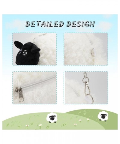 Sheep Purse Fluffy Cute Crossbody Bag Plush Handbags Cartoon Shoulder bag For Women Sheep-white $8.95 Shoulder Bags