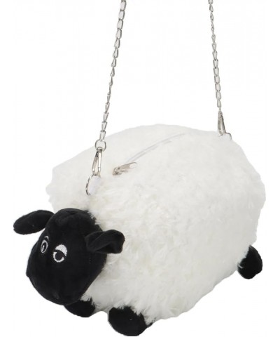 Sheep Purse Fluffy Cute Crossbody Bag Plush Handbags Cartoon Shoulder bag For Women Sheep-white $8.95 Shoulder Bags