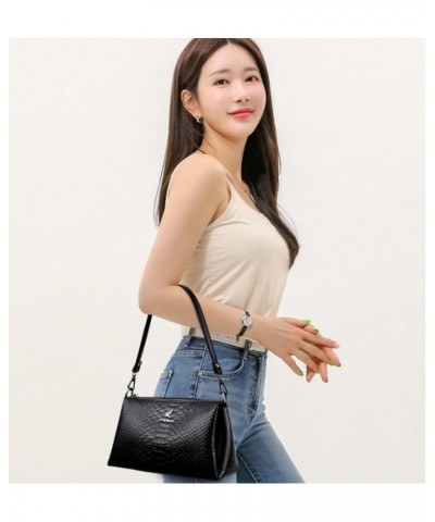 Women's bag simple large capacity shoulder crossbody bag PU bag Burgundy $31.88 Shoulder Bags