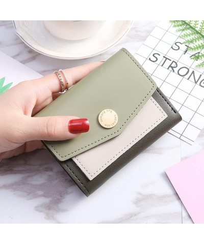 Wallet Women's Pu Leather Wallet Small Slim Card Holder Simple Short Coin Purses Classic Coins Pocket Tear-Resistant A Green ...