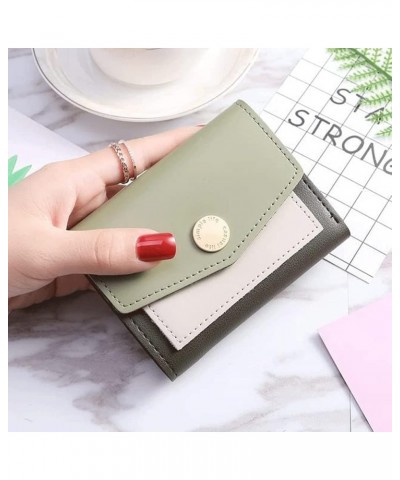 Wallet Women's Pu Leather Wallet Small Slim Card Holder Simple Short Coin Purses Classic Coins Pocket Tear-Resistant A Green ...