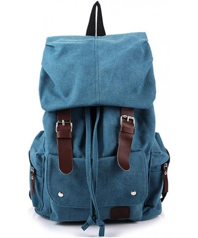 Backpacks for Men and Women Retro Drawstring Daypack Large Capacity Multi Functional Rucksack, Blue Blue $39.11 Totes