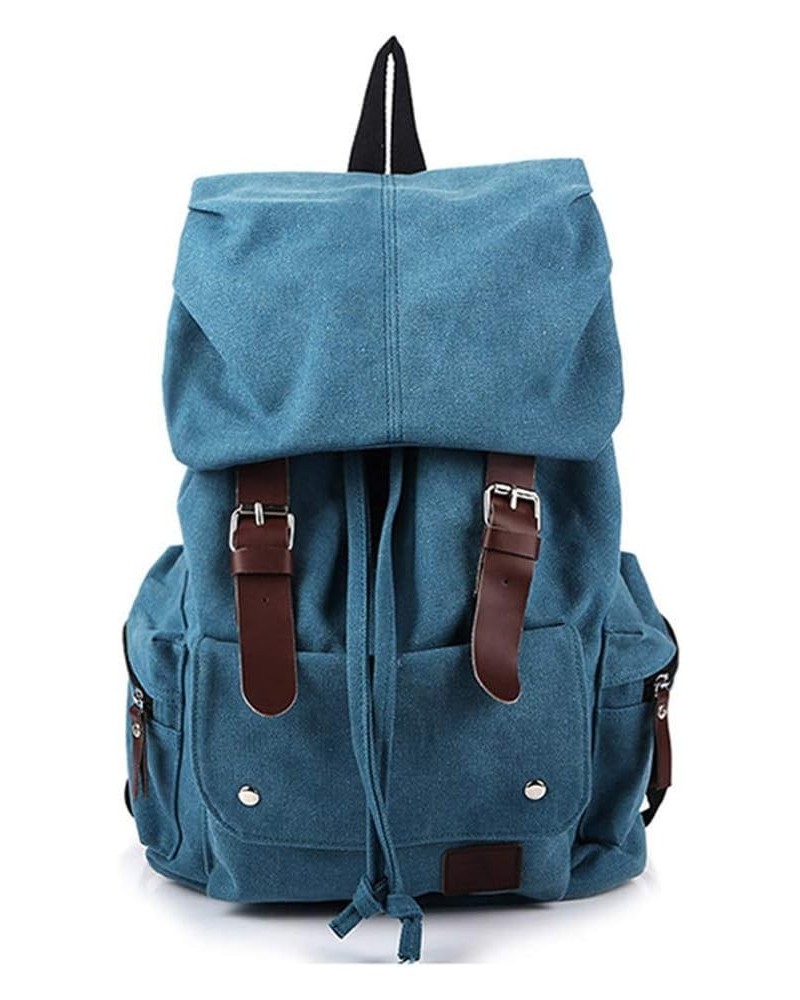 Backpacks for Men and Women Retro Drawstring Daypack Large Capacity Multi Functional Rucksack, Blue Blue $39.11 Totes