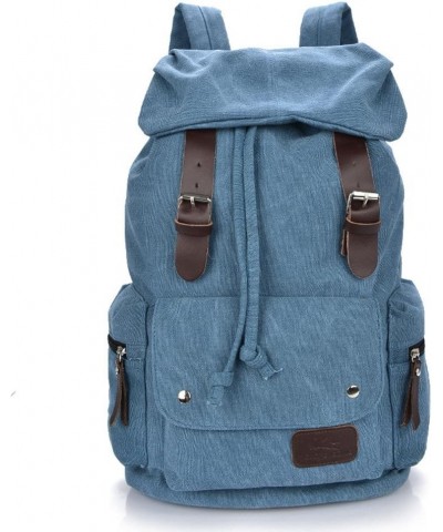 Backpacks for Men and Women Retro Drawstring Daypack Large Capacity Multi Functional Rucksack, Blue Blue $39.11 Totes