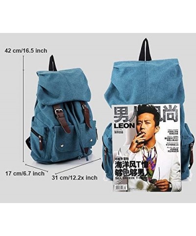 Backpacks for Men and Women Retro Drawstring Daypack Large Capacity Multi Functional Rucksack, Blue Blue $39.11 Totes