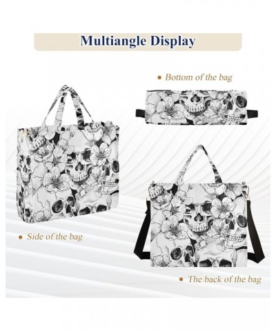 Skull Tote Bag for Women Shoulder Bag Purses Tote Handbag Travel Crossbody Bags for Vacation Beach Trip Gifts Multi $11.21 Lu...