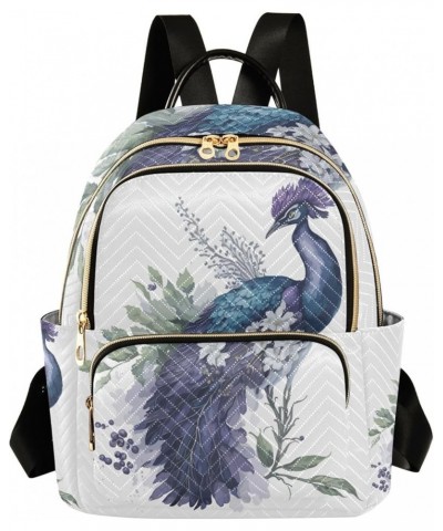 Small Backpack for Women Travel Bag Beautiful Peacock Plum Blossoms Daypack Purse Fashion Shoulder Bag Rucksack Medium B899 $...