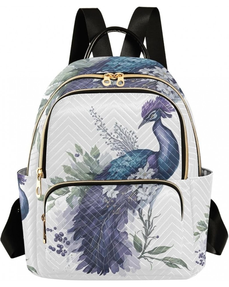 Small Backpack for Women Travel Bag Beautiful Peacock Plum Blossoms Daypack Purse Fashion Shoulder Bag Rucksack Medium B899 $...