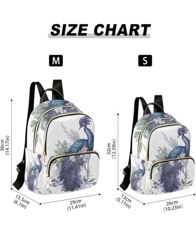 Small Backpack for Women Travel Bag Beautiful Peacock Plum Blossoms Daypack Purse Fashion Shoulder Bag Rucksack Medium B899 $...