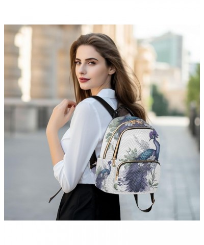 Small Backpack for Women Travel Bag Beautiful Peacock Plum Blossoms Daypack Purse Fashion Shoulder Bag Rucksack Medium B899 $...