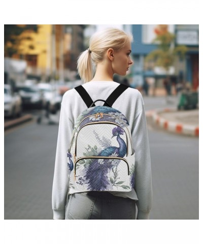 Small Backpack for Women Travel Bag Beautiful Peacock Plum Blossoms Daypack Purse Fashion Shoulder Bag Rucksack Medium B899 $...