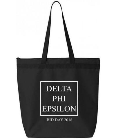 Delta Phi Epsilon DPHIE Box Tote Bag Black $19.13 Totes