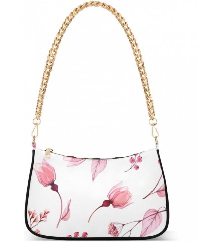 Shoulder Bag Handbags Womens Tote Satchel Bags Pink Roses Chain Bag for Women $16.19 Satchels