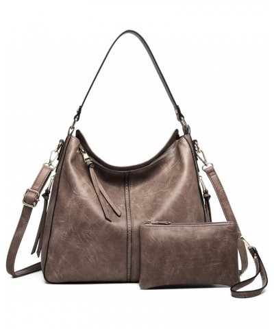 Women Tote Bag Handbags PU Leather Fashion Hobo Shoulder Bags with Adjustable Shoulder Strap Khaki-d $27.83 Totes