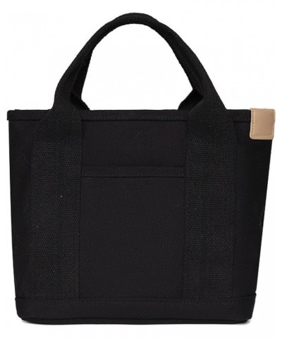 Canvas Tote Bag Large-capacity Handbag Bento Bag Black $10.36 Handbags