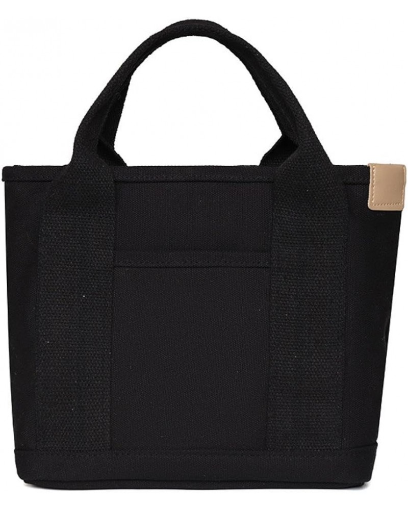 Canvas Tote Bag Large-capacity Handbag Bento Bag Black $10.36 Handbags