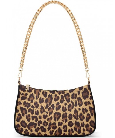 Leopard Shoulder Bag for Women Clutch Shoulder Purse Chain Bag with Zipper Closure Women's Tote Hobo Handbags Hobo Bags for W...