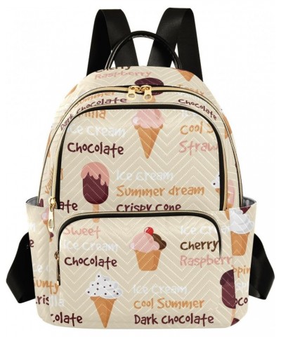 Cartoon Ice Cream Sundae Backpack for Women Lightweight Shoulder Bag Travel Purse Casual Daypack Small Backpacks for Outdoor ...