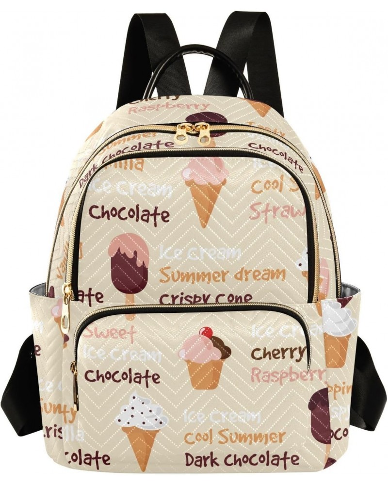 Cartoon Ice Cream Sundae Backpack for Women Lightweight Shoulder Bag Travel Purse Casual Daypack Small Backpacks for Outdoor ...