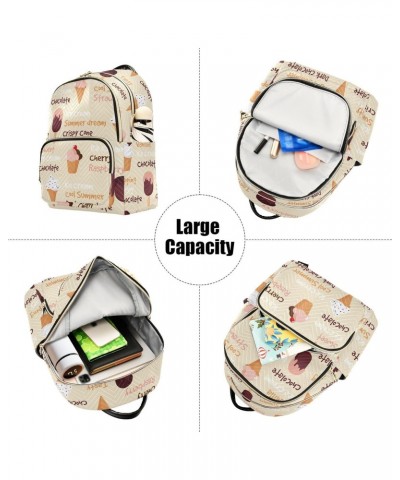 Cartoon Ice Cream Sundae Backpack for Women Lightweight Shoulder Bag Travel Purse Casual Daypack Small Backpacks for Outdoor ...