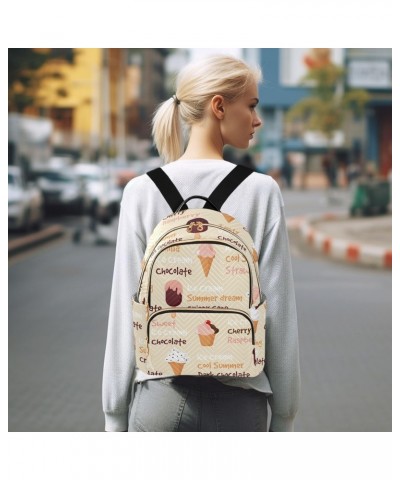 Cartoon Ice Cream Sundae Backpack for Women Lightweight Shoulder Bag Travel Purse Casual Daypack Small Backpacks for Outdoor ...